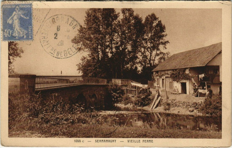 Carte postale ancienne Sermamagny - Vieille Ferme à Sermamagny
