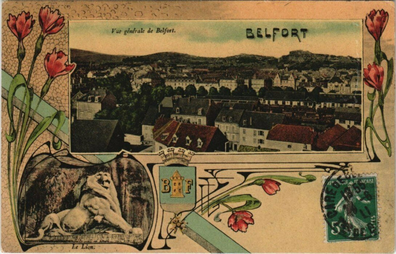 Carte postale ancienne Belfort - Vue générale à Belfort