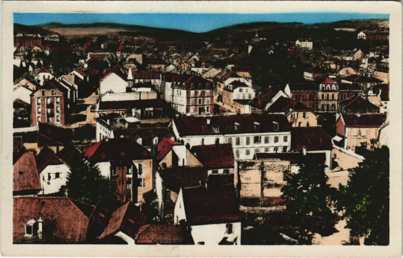 Carte postale ancienne Belfort - Vue générale sur le Quartier de la Gare à Belfort