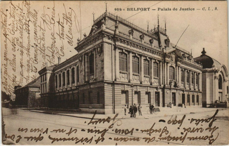 Carte postale ancienne Belfort - Palais de Justice à Belfort