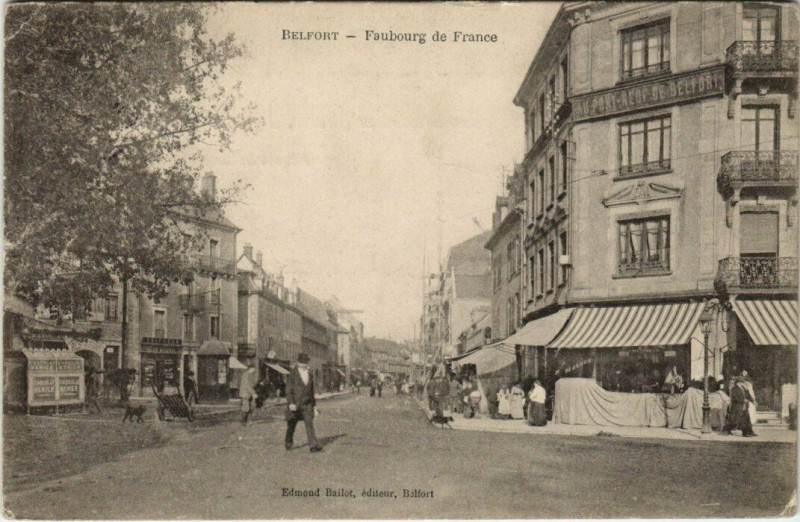 Carte postale ancienne Belfort - Faubourg de France à Belfort