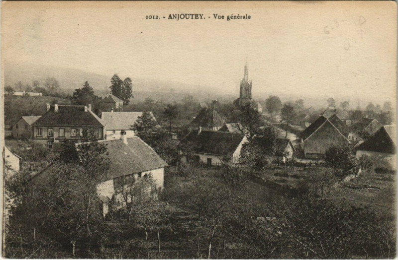 Carte postale ancienne Anjoutey - Vue générale à Anjoutey