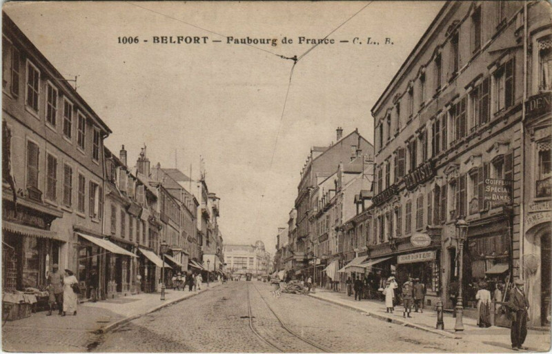 Carte postale ancienne Belfort - Faubourg de France à Belfort