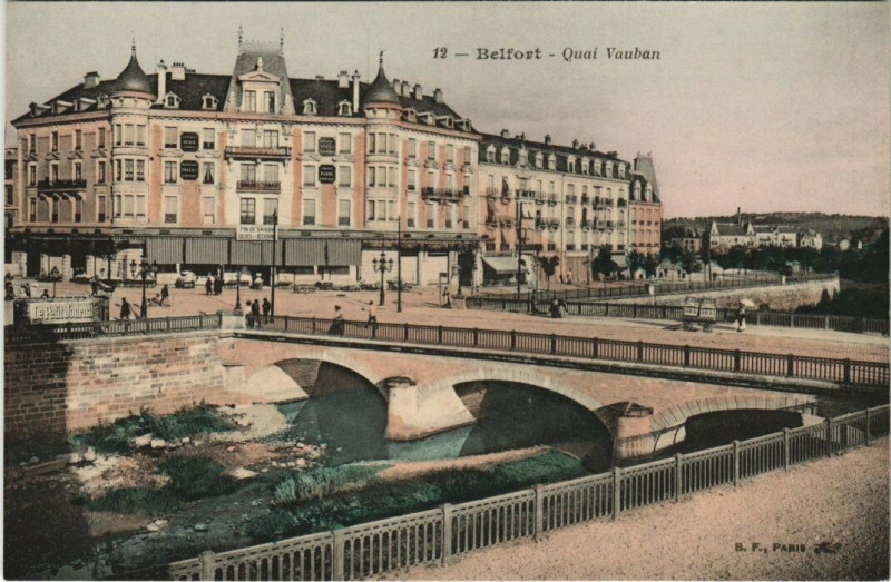 Carte postale ancienne Belfort - Quai Vauban à Belfort