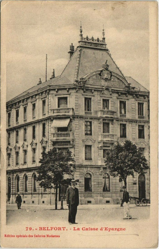 Carte postale ancienne Belfort - La Caisse d'Epargne à Belfort