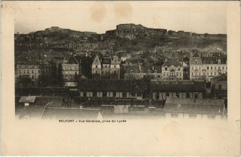 Carte postale ancienne Belfort - Vue générale prise du Lycée à Belfort