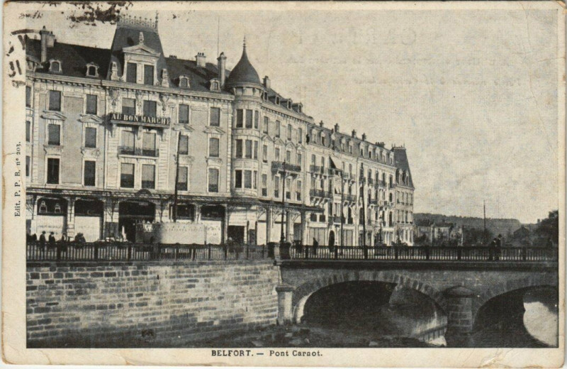 Carte postale ancienne Belfort - Pont Carnot à Belfort