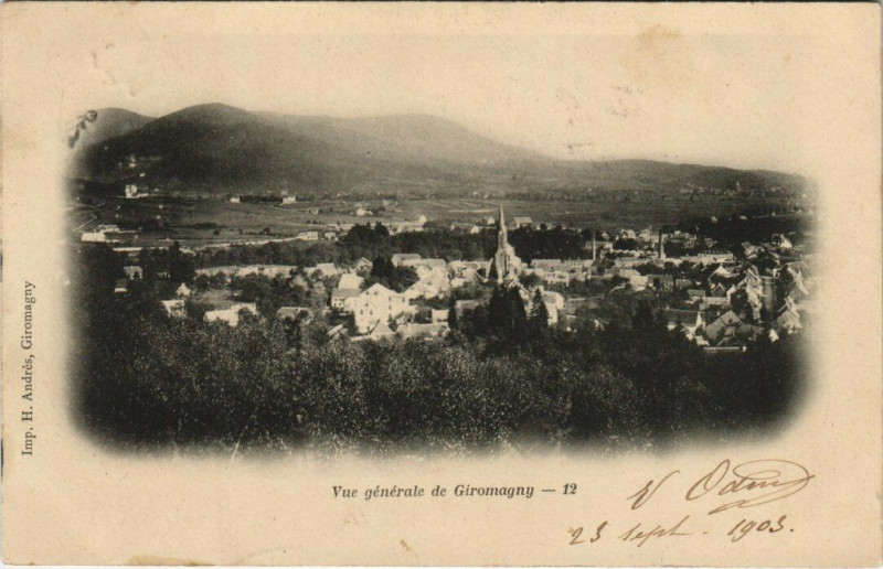 Carte postale ancienne Vue générale de Giromagny à Giromagny