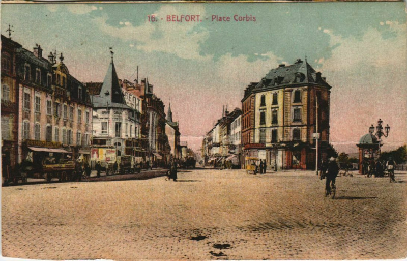 Carte postale ancienne Belfort Place Corbis à Belfort