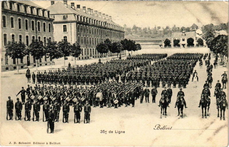 Carte postale ancienne Militaire - Belfort - 35e de Ligne à Belfort
