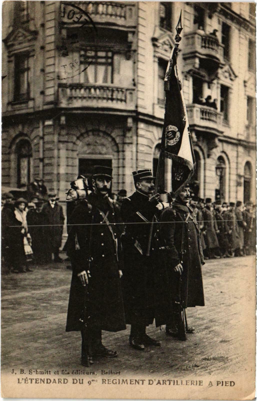 Carte postale ancienne Militaire - Belfort - L'Etendard du 3me - Regiment à Belfort