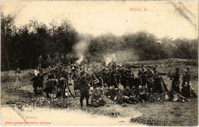 Carte postale ancienne Militaire - Belfort - Bivouac à Belfort
