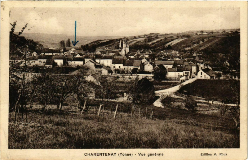 Carte postale ancienne Bourgogne Yonne Charentenay Vue générale