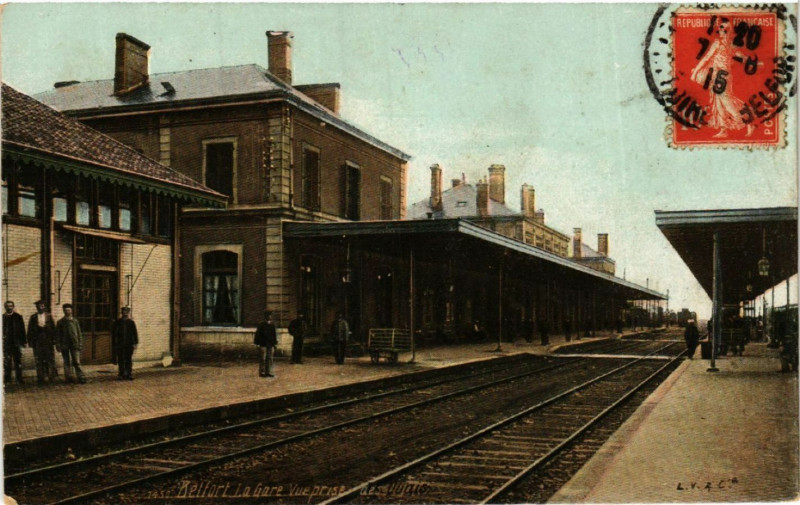 Carte postale ancienne Belfort - La Gare . Vue prise des Quais à Belfort