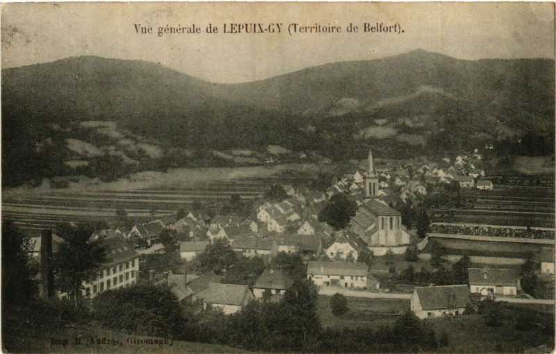 Carte postale ancienne Vue générale de Lepuix-Gy (Territoire de Belfort) à Belfort