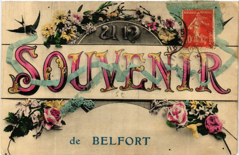 Carte postale ancienne Un Souvenir de Belfort à Belfort