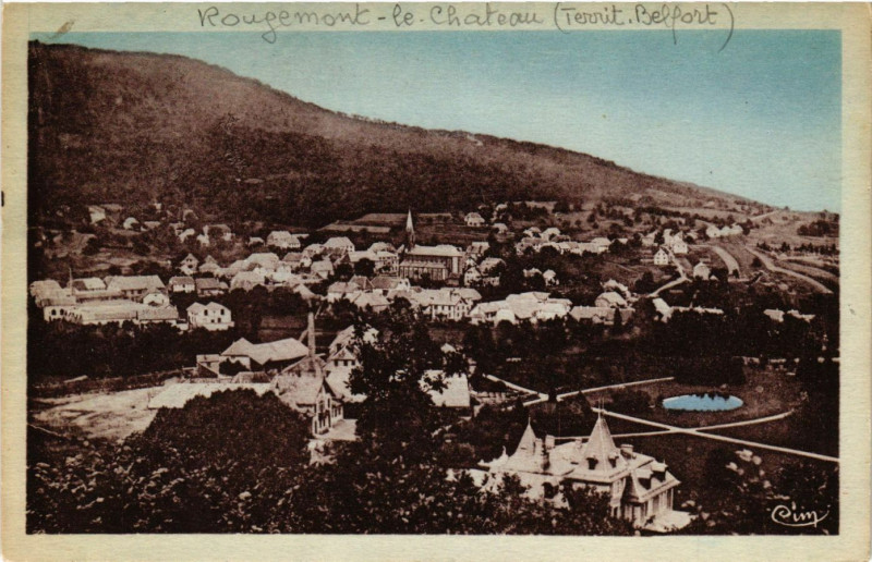 Carte postale ancienne Rougemont-le-Chateau (Ter.de Belfort) - Vue générale à Rougemont-le-Château