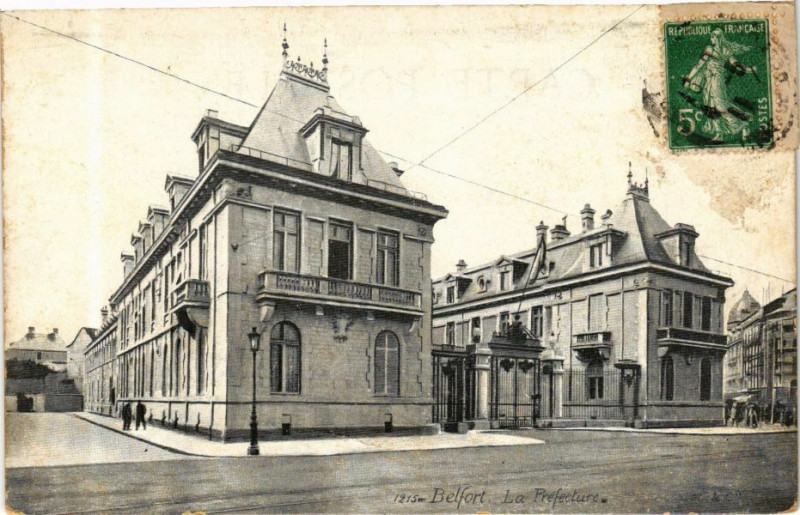 Carte postale ancienne Ed. Aqua 1215 Belfort La Prefecture à Belfort