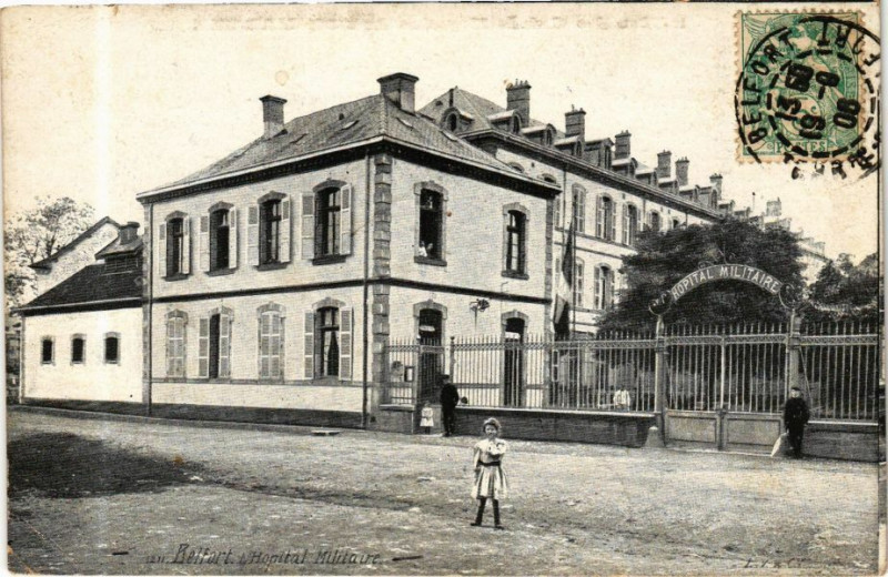 Carte postale ancienne Ed. Aqua 1211 Belfort Hopital mIlitaire à Belfort