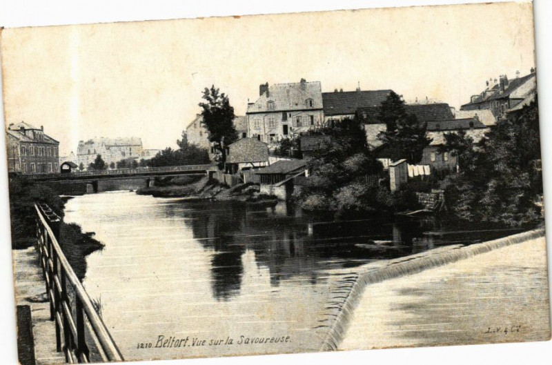 Carte postale ancienne Ed. Aqua 1210 Belfort Vue sur la Savoureuse à Belfort