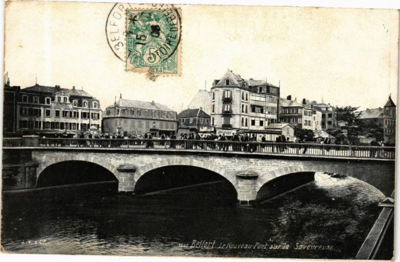 Carte postale ancienne Ed. Aqua 1201 Belfort Le Nouveau Pont à Belfort
