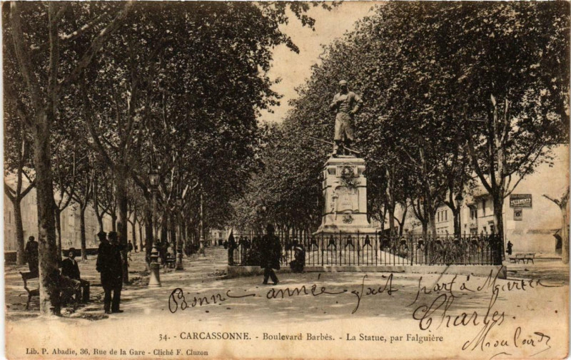 Carte postale ancienne Carcassonne Boulevard Barbes à Carcassonne
