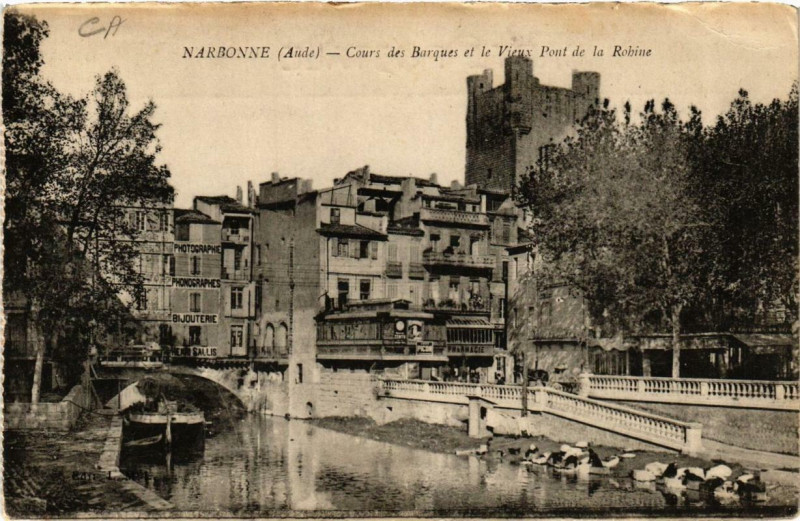 Carte postale ancienne Narbonne Cours des Barques à Narbonne