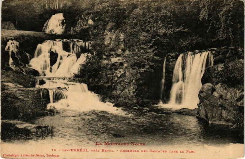 Carte postale ancienne La Montagne Noire Saint-Ferreol pres Revel - Ensemble des Cascades