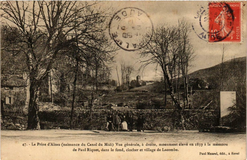 Carte postale ancienne La Prise d'Alzau Vue générale, a droite, monument eleve