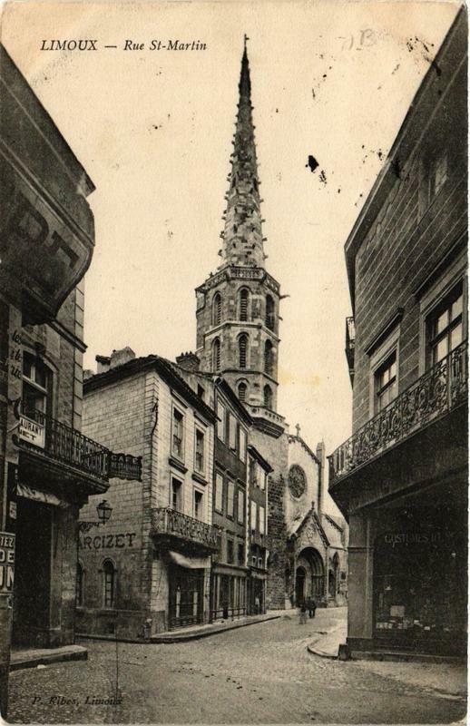 Carte postale ancienne Limoux Rue Saint-Martin à Limoux