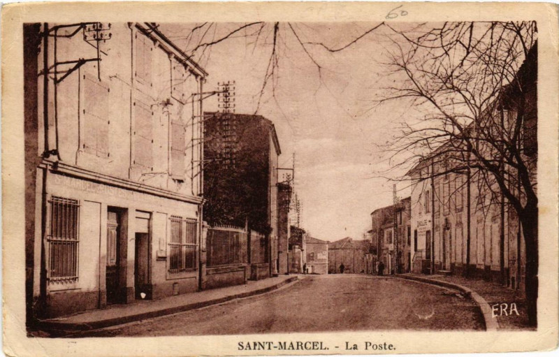 Carte postale ancienne Saint-Marcel La Poste