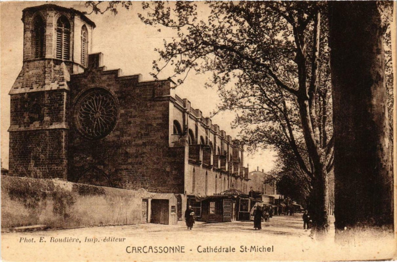 Carte postale ancienne Carcassonne Cathédrale Saint-Michel à Carcassonne