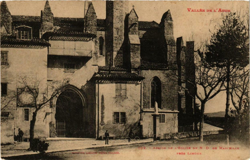 Carte postale ancienne Vallée de l'Aude Anside de Eglise de N.-D. de Marceille pres Lim