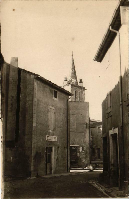 Carte postale ancienne Fleury-d'Aude Le Clocher de Eglise à Fleury