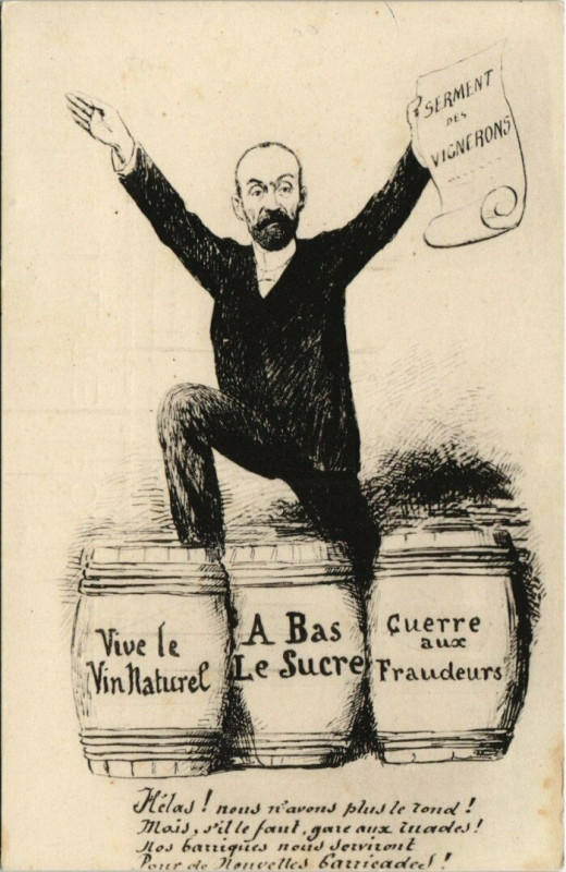 Carte postale ancienne Serment des Vignerons - Guerre aux fraideurs