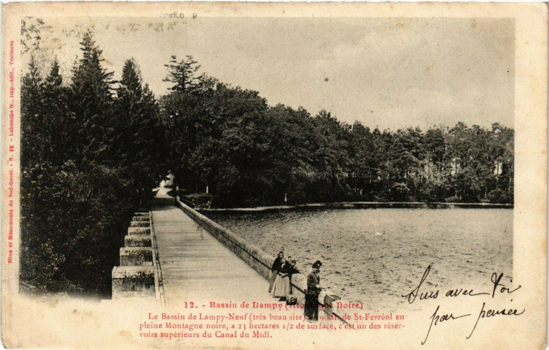 Carte postale ancienne Bassin de Lampy France