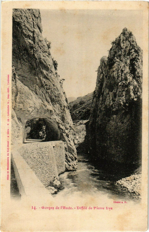 Carte postale ancienne Gorges de l'Aude. Defile de Pierre-Lys France