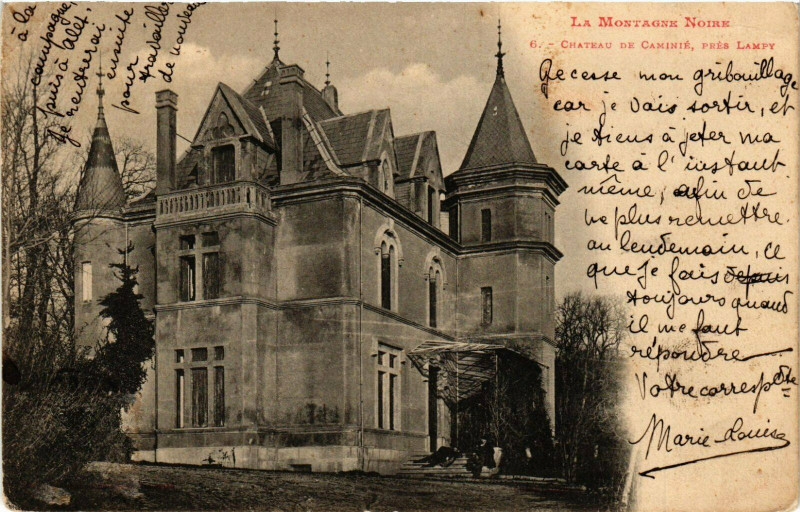 Carte postale ancienne Chateau de Caminie, pres Lampy France