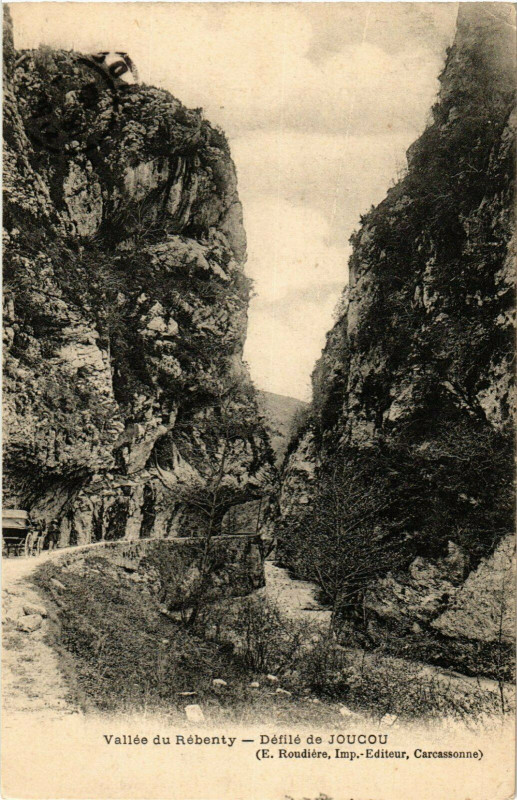 Carte postale ancienne Vallee de Rebenty Defile de Joucou France à Joucou