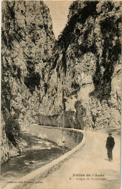 Carte postale ancienne Vallee de l'Aude Gorges de Saint-Georges France
