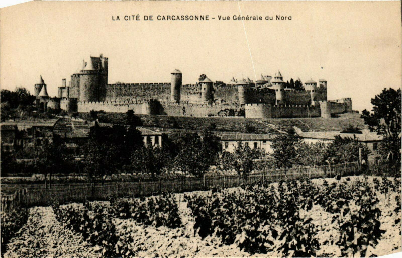 Carte postale ancienne Carcassonne Vue Generale du Nord France à Carcassonne