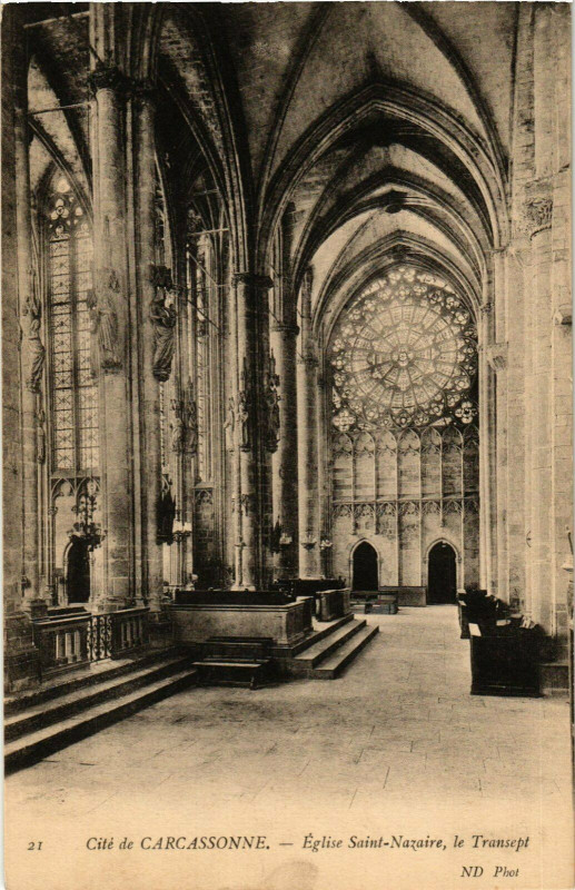 Carte postale ancienne Carcassonne Eglise St.Nazaire France à Carcassonne