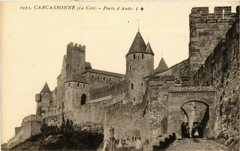 Carte postale ancienne Carcassonne Porte d'Aude France à Carcassonne