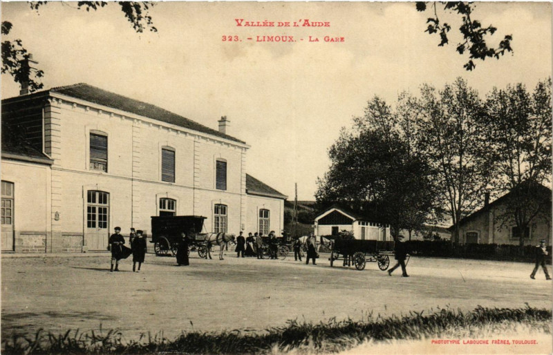 Carte postale ancienne Vallée de l'Aude - Limoux - La Gare à Limoux