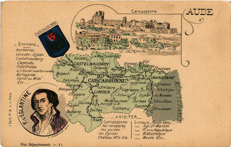 Carte postale ancienne Carcassonne Aude à Carcassonne
