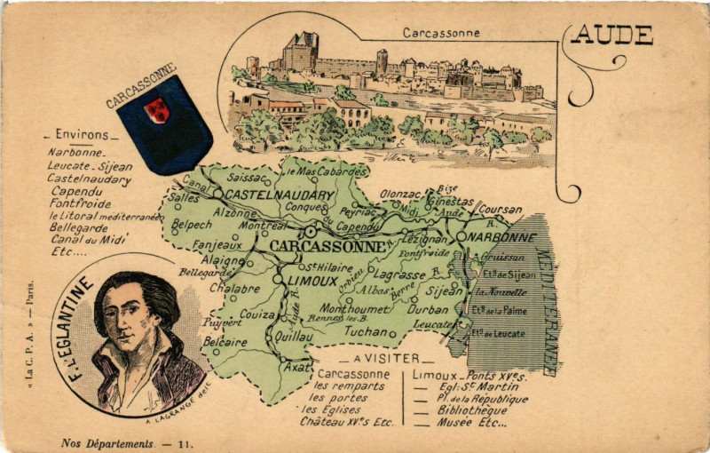 Carte postale ancienne Carcassonne Aude à Carcassonne