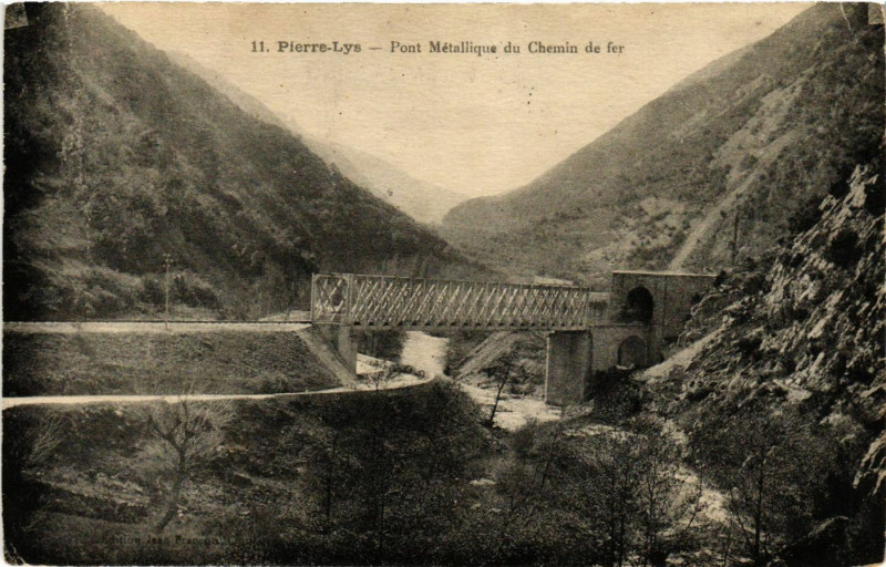 Carte postale ancienne Pierre-Lys - Pont Métallique du Chemin de fer