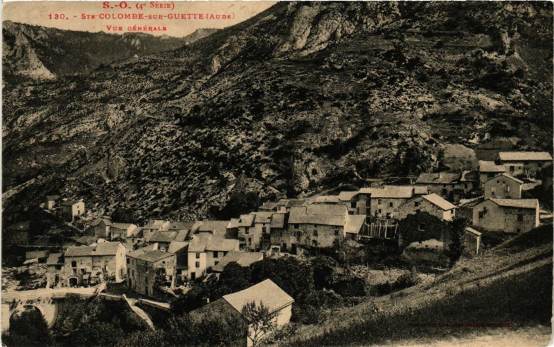 Carte postale ancienne S.-O. - Sainte-Clombe-sur-Guette (Aude) - Vue générale
