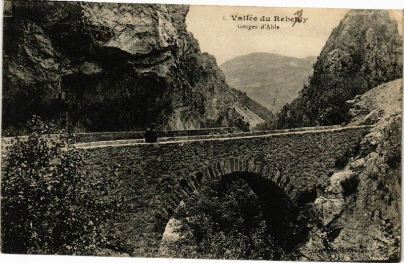 Carte postale ancienne Vallée du Rebenty-Gorges d'Able