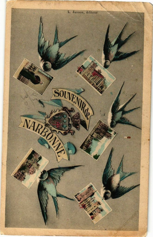 Carte postale ancienne Souvenir de Narbonne à Narbonne